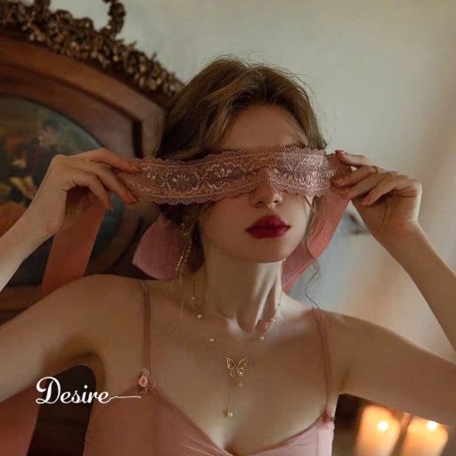 Bịt mắt bằng ren - Phụ kiện cosplay phòng ngủ gợi cảm BM-004 Hồng - Available variant