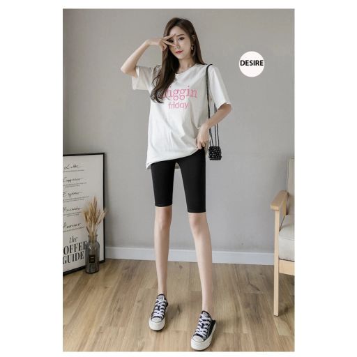 Quần đùi legging lửng thun Vicose mềm mại 60cm QN-011 Đen M - Available variant