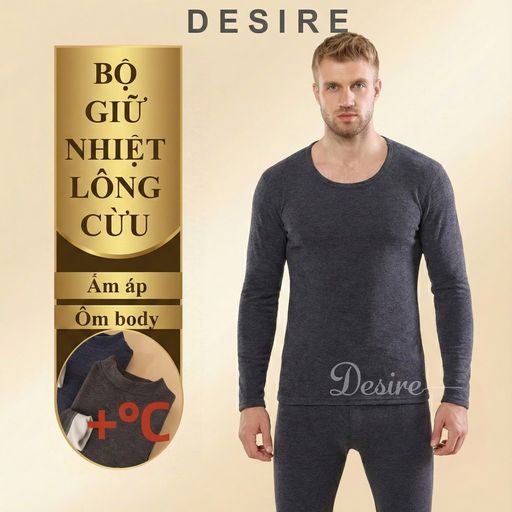 Desire Store, Đồ bộ giữ nhiệt nam lót Len Cashmere cổ tròn ấm áp mùa đông cao cấp siêu nhẹ DGN-02 - 179.000 ₫