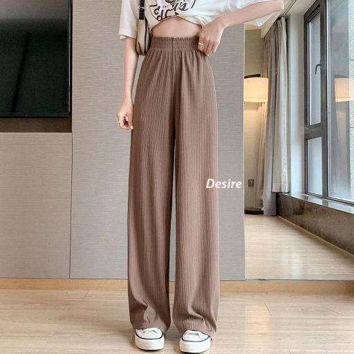 Quần Culottes Nữ Quần Dài Nữ Cạp Chun Ống Rộng Vải Thun H789 Nâu XL - Available variant