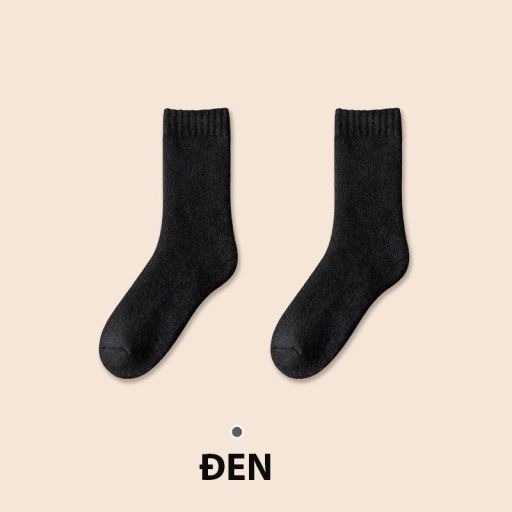 Tất len dày siêu ấm chính hãng BONAS Style Nhật Bản phong cách đơn giản sang trọng MW-1884 ĐEN 1 đôi - Available variant