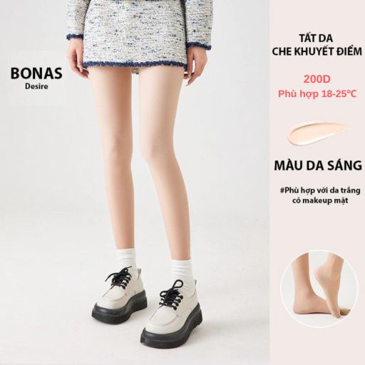 Tất quần loại dày cổ điển giữ ấm che khuyết điểm BONAS CHÍNH HÃNG 80D 200D 480D T-013 200D DA SÁNG - Available variant