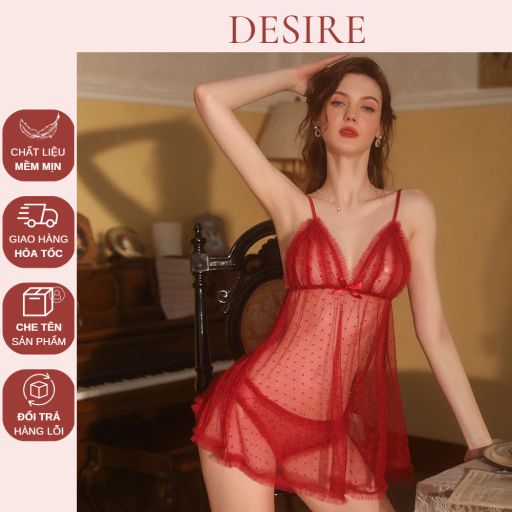 Desire Store, [Kèm chip- Che tên] Váy ren xuyên thấu gợi cảm cao cấp VN-2341 - 190.000 ₫