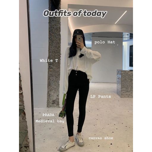 [Kèm hình thật] Sale lẻ size Quần Kaki Đen lưng cao hot trend hách dáng hàng cao cấp chất dày dặn chuẩn M - Available variant