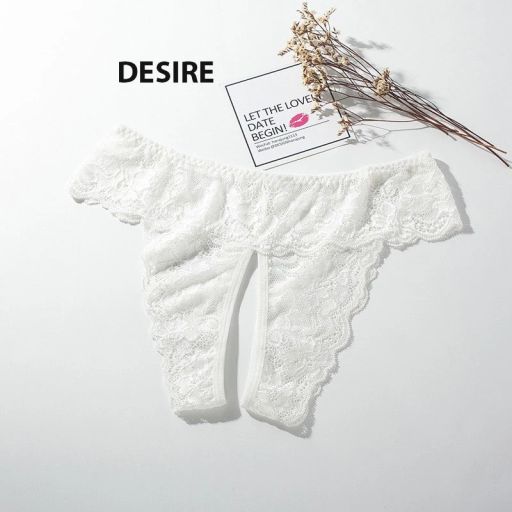 Quần lót ren sexy xẻ đáy gợi cảm DESIRE QL-5009 Trắng (Lẻ 1 quần) Form>53kg Vòng3>88cm - Available variant