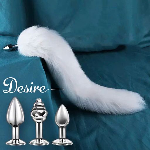 Đuôi Cáo Cosplay Gắn Nút Kim Loại Hậu Môn - Phụ Kiện Hậu Môn Kim Loại Đai Khóa Sexy DESIRE- 0110 trắng - Available variant