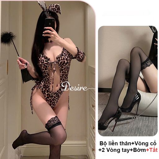 Bộ đồ ngủ Cosplay CÔ NÀNG THỎ BÁO DESIRE VN-1119-1 Báo Nâu + Tất T-03 - Available variant