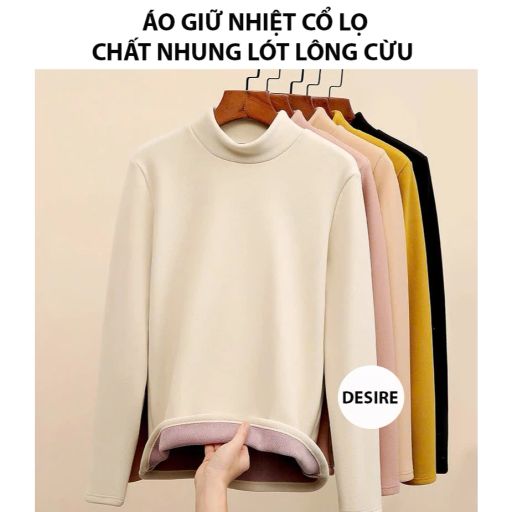 Desire Store, Áo cổ lọ chất Nhung lót lông cừu Đức dày cổ áo 4 phân giữ nhiệt mùa đông ấm áp DESIRE H2168 - 200.000 ₫
