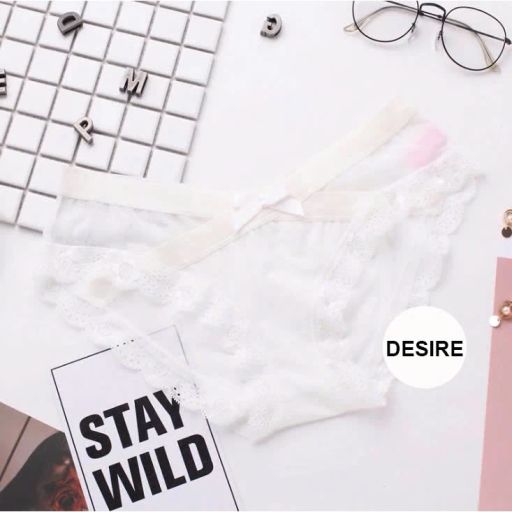 Quần lót sexy xuyên thấu lưng thấp thiết kế mới Desire QLN-1179 Trắng 2 quần (40-63kg) - Available variant